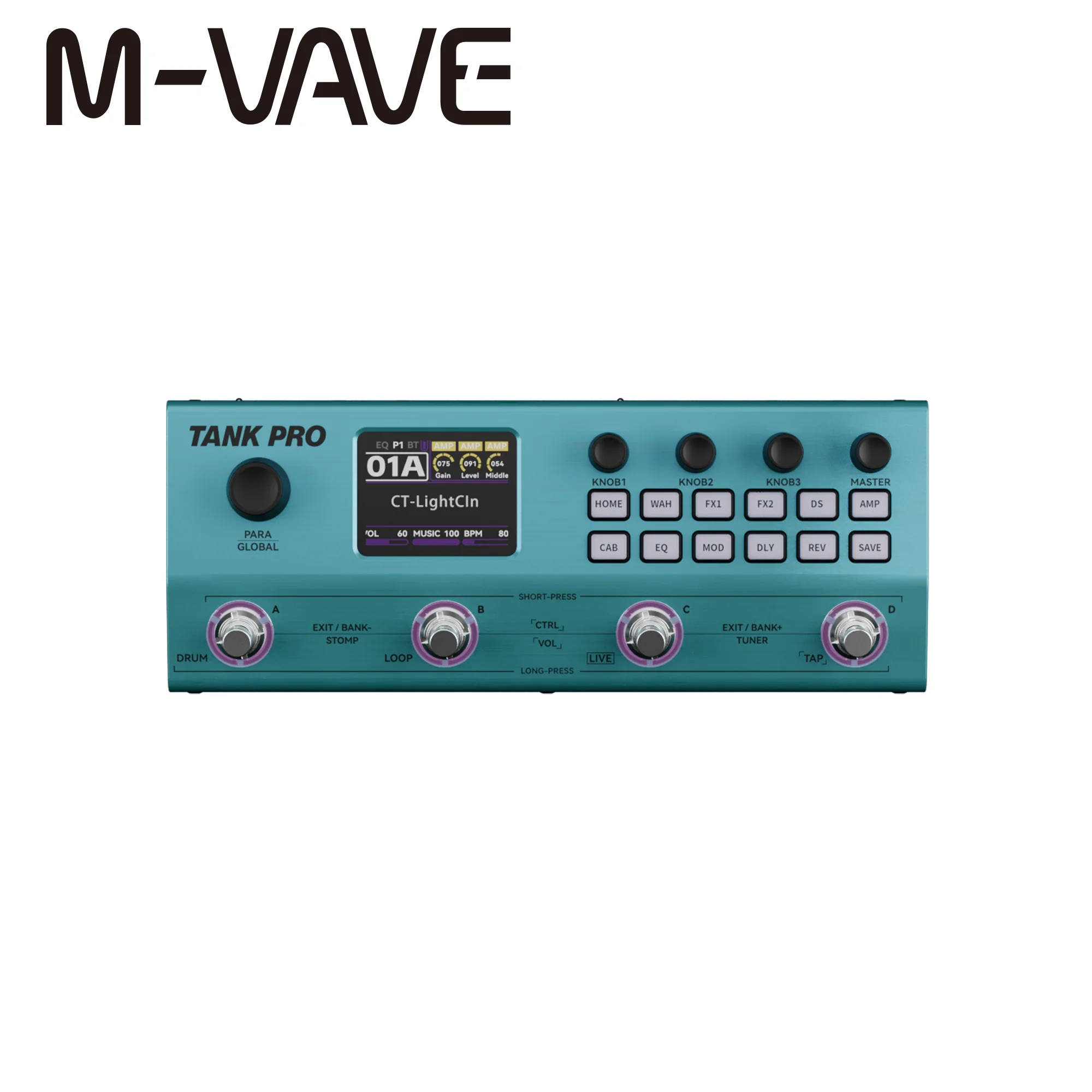 M-VAVE TANK PRO Comprehensive Effect Device Has 10 Built-in Effect Modules Including 60 Drum Groups That Support MIDI Reception