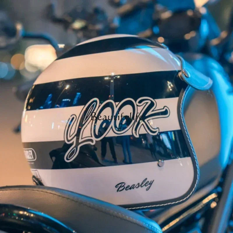 Bisley retro motorcycle helmet personalized men's and women's helmet four-season half helmet