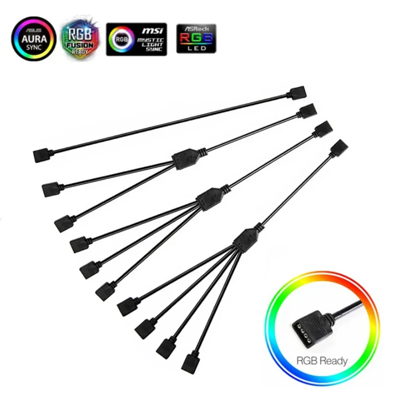 Motherboard RGB SYNC Motherboard Cable Splitter 5V 3Pin ARGB SYNC HUB Transfer Extension Cable For M/B ASUS GIGABYTE MSI