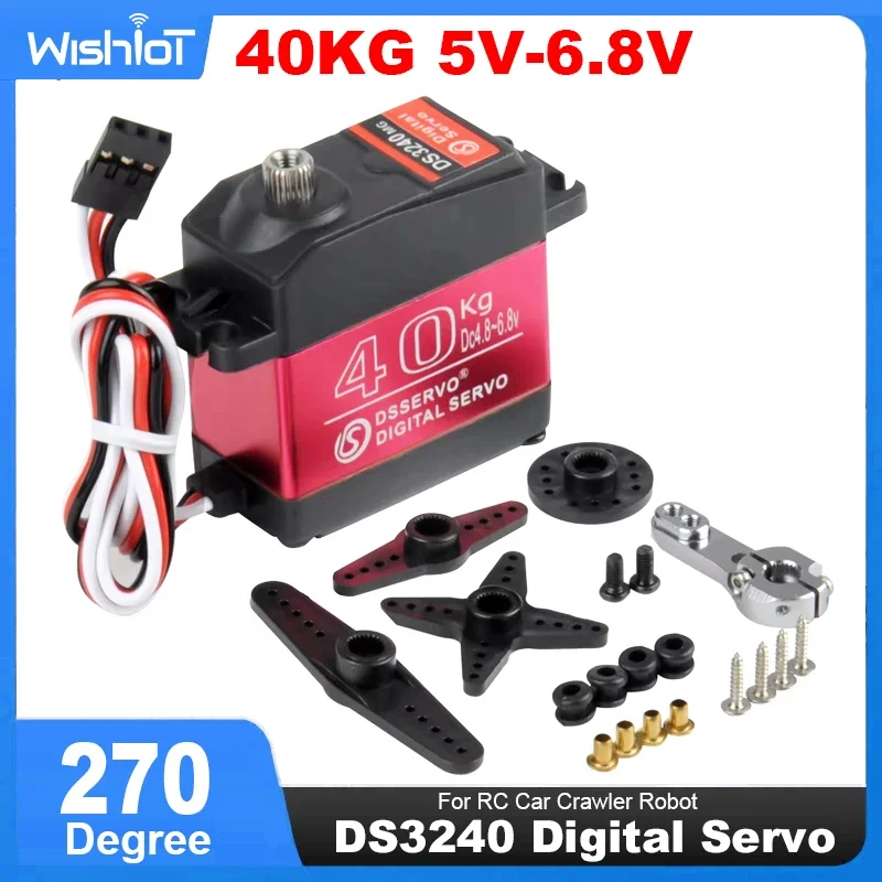 DS3240 Digital Servo 40KG Large Torque Full Metal Gear IP66 Waterproof 270 Degree with 25T Servo Arm For RC Car Crawler Robot