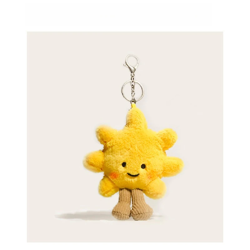 Soft Plush Sunflower Book Bag Pendant, Super Cute Doll Figurine, Car Keychain Decoration, Student Gift, Couple Gift