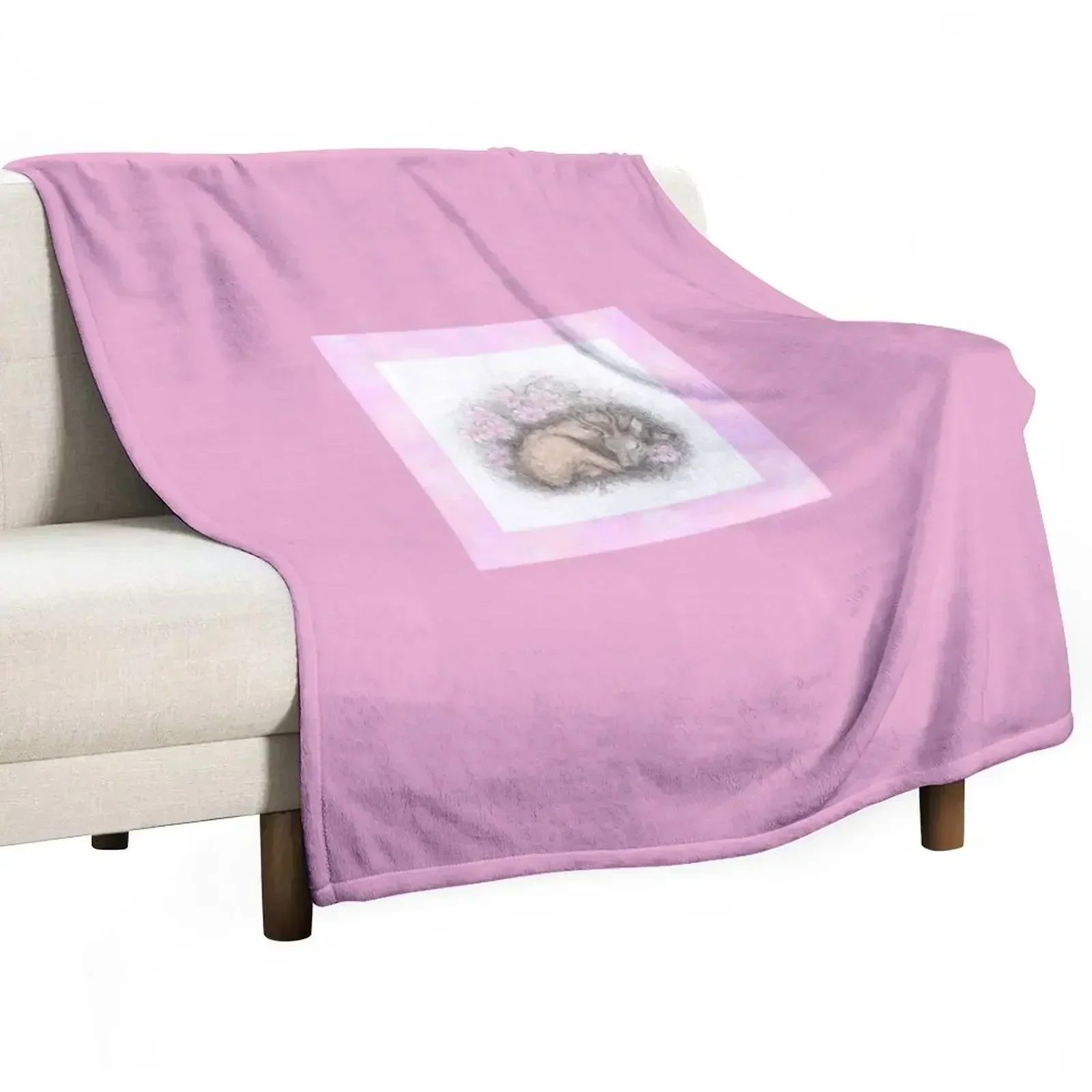 

Roebuck Frame Pastel Throw Blanket valentine gift ideas Flannel Fabric For Sofa Thin heavy to sleep Blankets