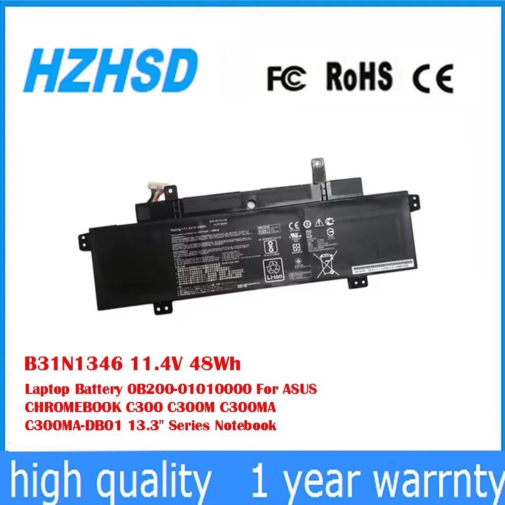 

B31N1346 11.4V 48Wh Laptop Battery 0B200-01010000 For ASUS CHROMEBOOK C300 C300M C300MA C300MA-DB01 13.3" Series Notebook
