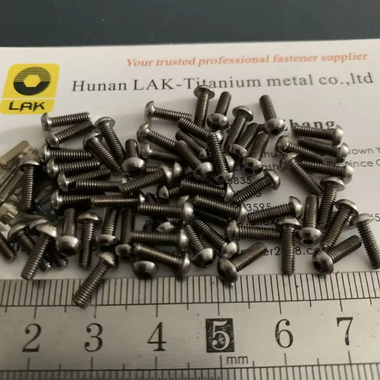 M2.5 * 5 6 8 10 12 16 Gr5 مقبس سداسي مستدير/زر رأس برغي تيتانيوم