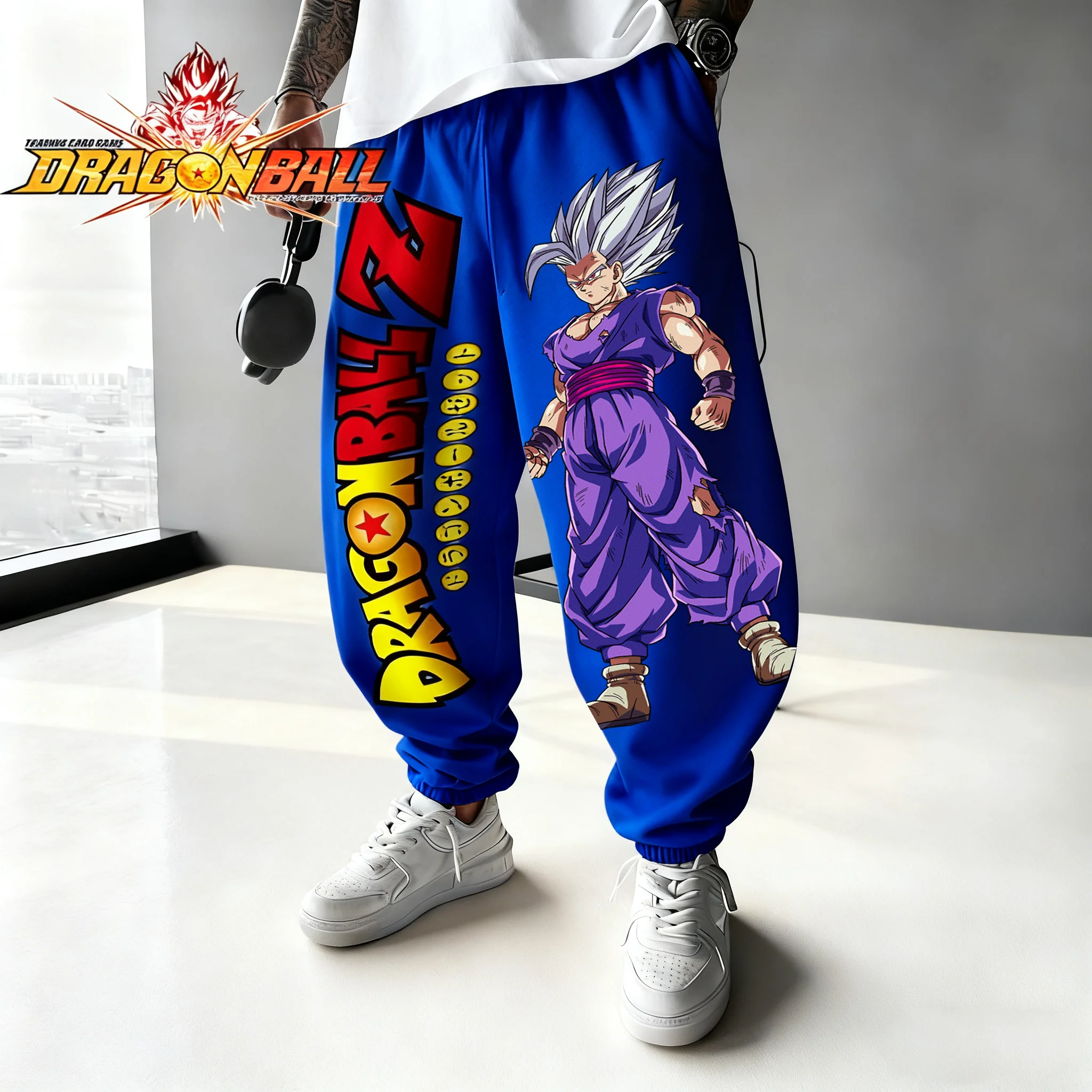 2025 Otoño/Invierno Japón Anime Dragon Ball Super Saiyan Super Beast Gohan algodón estampado moda pantalones de chándal hombres pantalones de calle Y2k