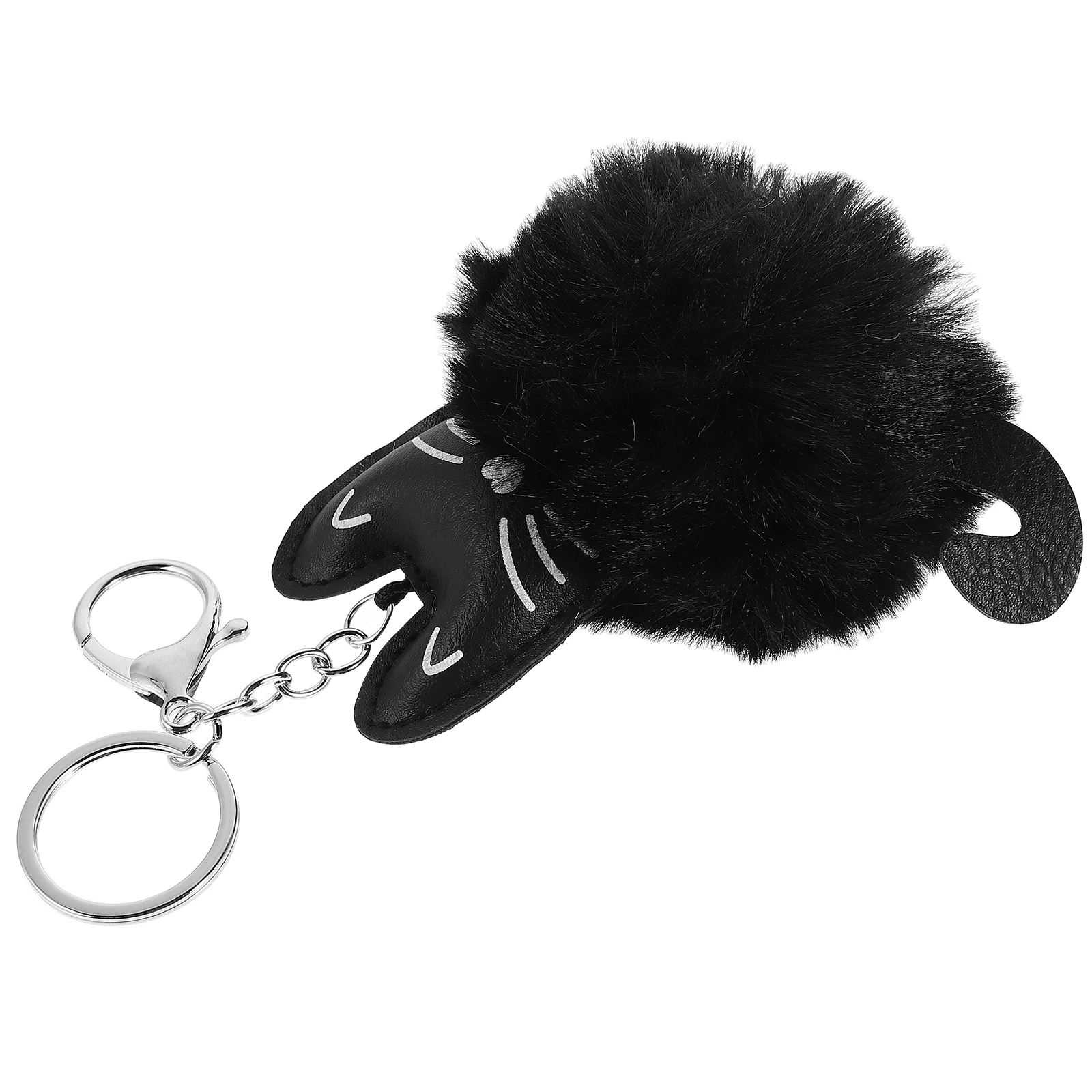 

Adorable Cartoon Kitten Keychain Furry Ball Pendant Key Ring for Women Girls Stylish Keychain Decoration for Car Keys