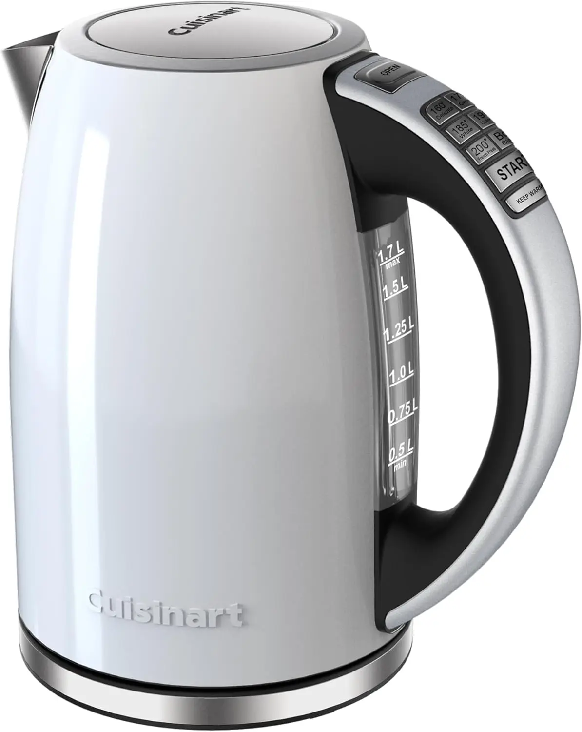 1.7-Liter Stainless Steel Cordless Electric Kettle with 6 Preset Temperatures (White), CPK-17