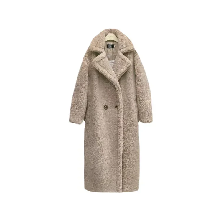 Frauen Winter Faux Pelz Warme Lange Mantel Langarm Weibliche Dicke Teddybär Mantel Beiläufige Lose Oversize Outwears