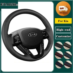 Braid Car Steering Wheel Cover For Kia K5 Optima 2011 -2013 Customized Microfiber Leather Steering Wrap Car Accessories