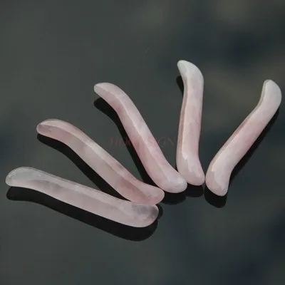 Natural powder crystal jade S-shaped rib stick Facial beauty special massage stick Body meridian acupuncture pen