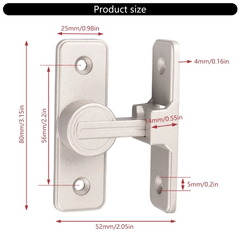 Safety Sliding Door Latches Lock Easy To Operate Door Lock for Visibility