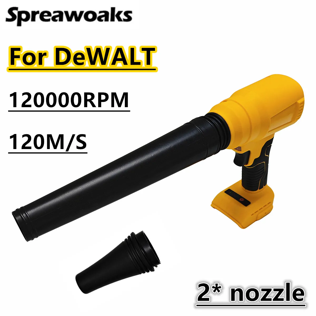 

Brushless Jet Blower 120000RPM Violent Turbo Fan Speed Adjustable Handheld Air Blower For DeWALT 20V 18V Battery