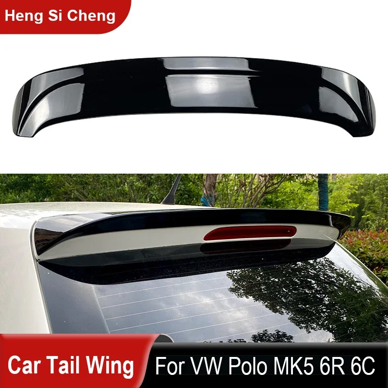 

For Volkswagen Polo MK5 6R 6C 2009-2017 Car Tail Wing Rear Spoiler Sedan Trunk Wing Tuning Carbon Look / Black Accessories