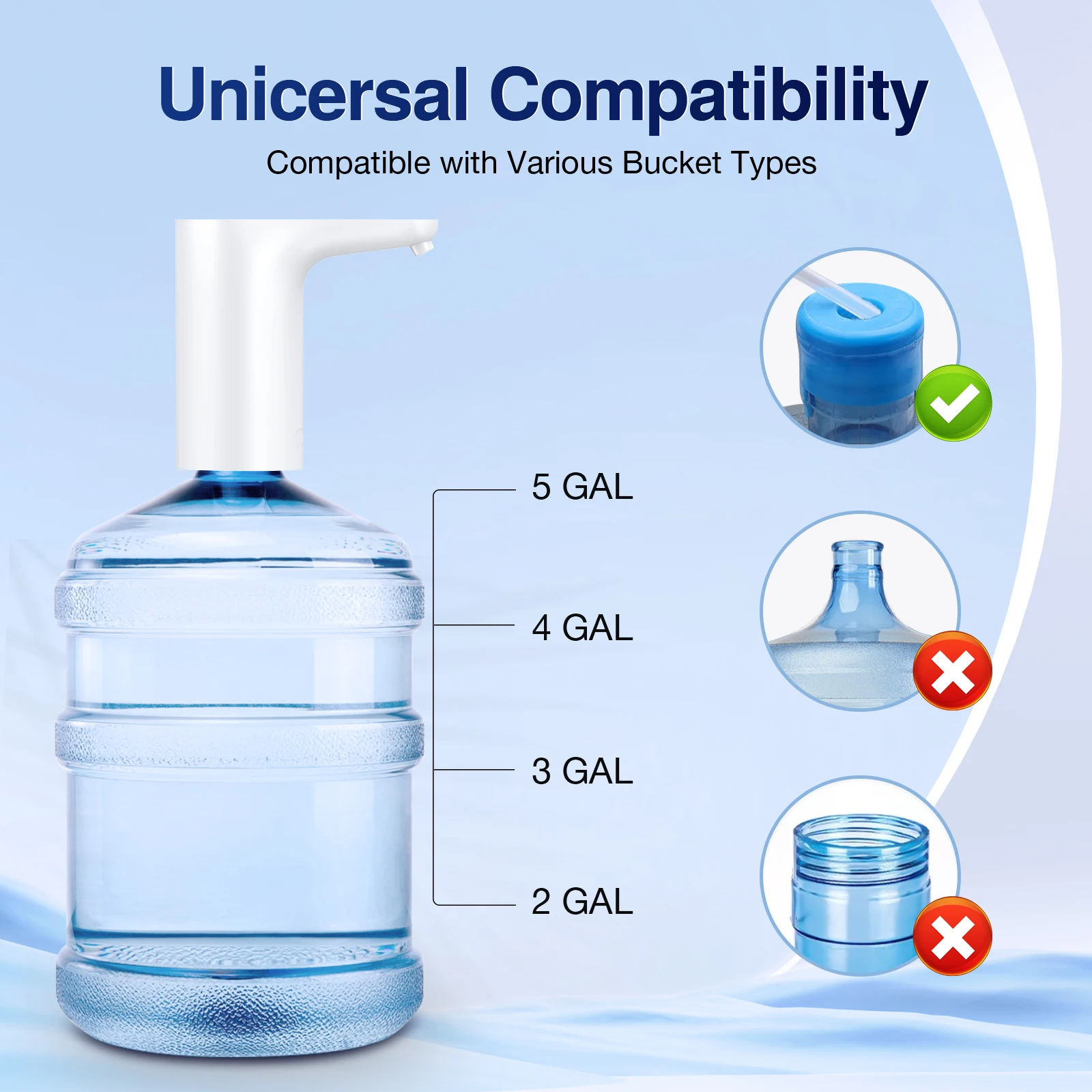 1hora bomba de água elétrica garrafa de água bomba 5 galões automático potável portátil dispensador de água elétrico interruptor 1200mah tipo c