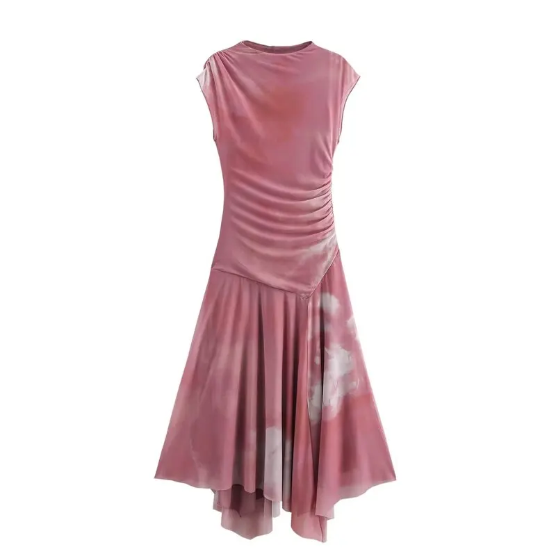 Spring 2025 New Arrival Women's Midi Dr Silk Georgette Stand Collar Svel Gown Commute Sle Spring Summer Faion