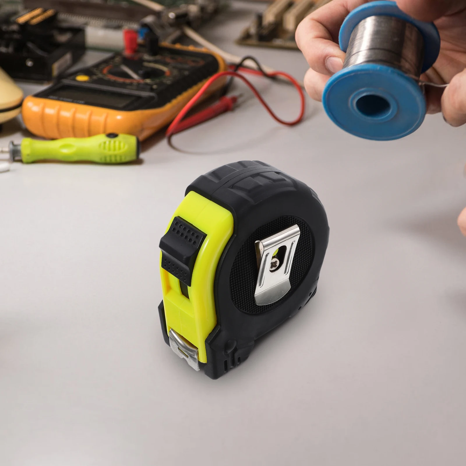 

5M Tape Metric Ruler Inch Retractable Tape Measure Electric Retractable Lock Carbon Steel Portable Measuring Tool Accessories