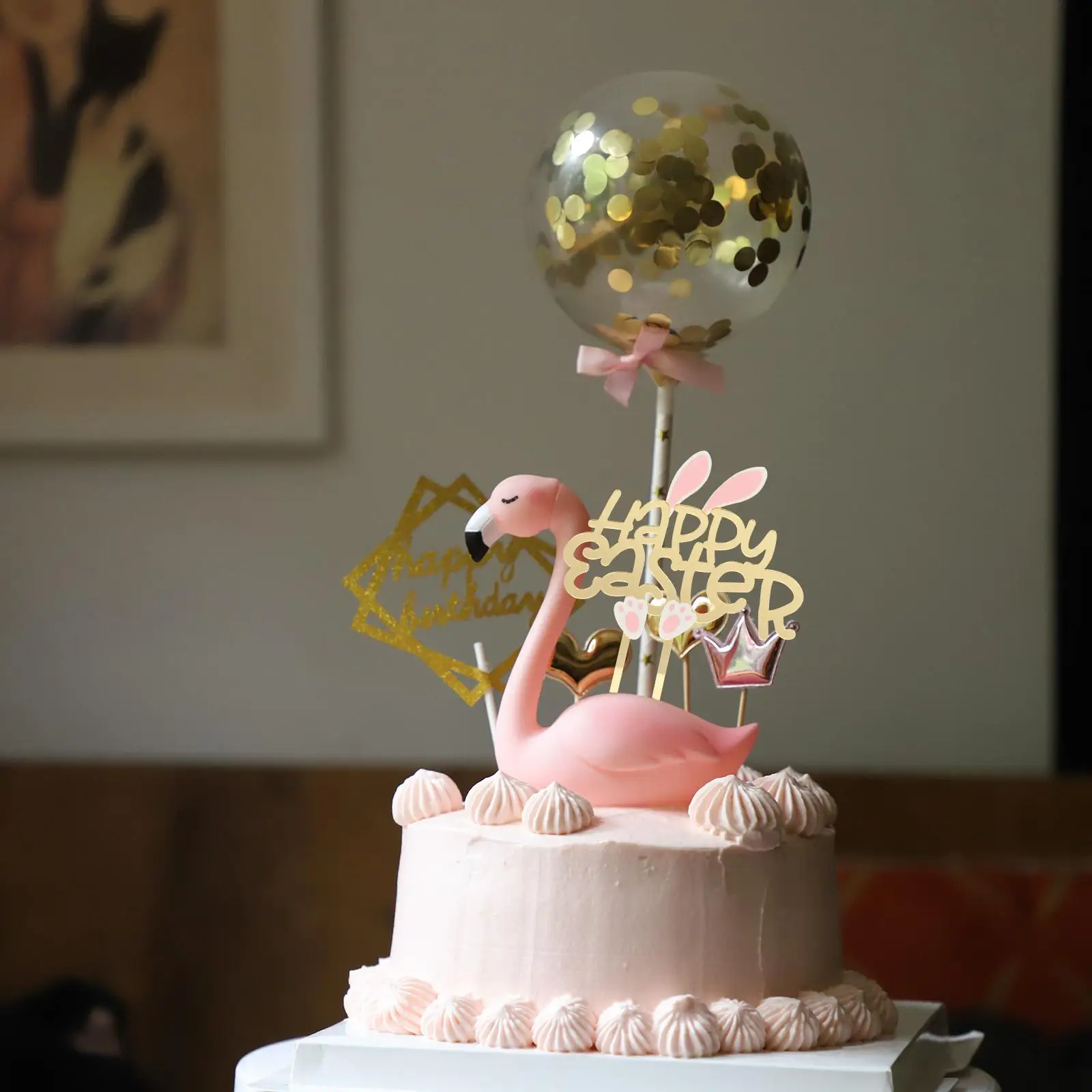 2 Pcs Fruit Rabbit Cake Topper Child Fruitcake Cupcake Acrylic Beautiful Inserts