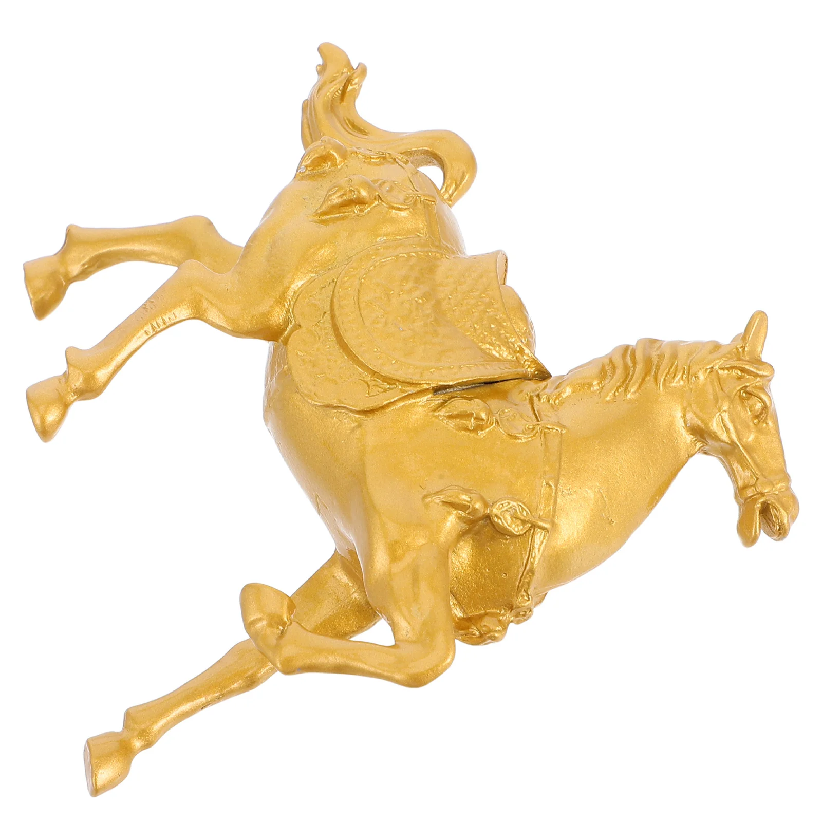 

Metal Horse Statues Home Decor Prosperity Symbol Stable Base Gold Ingot Tabletop Sculpture Office Decoration Chinese Zodiac