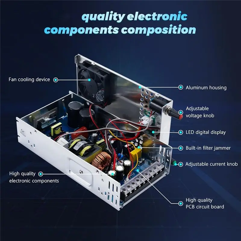 ABYP DC Power Supply 60V Adjustable 600W,Switching Power Supply, AC 110V/220V To DC 0-60V DC Converter For 3D Printer,Dimmable