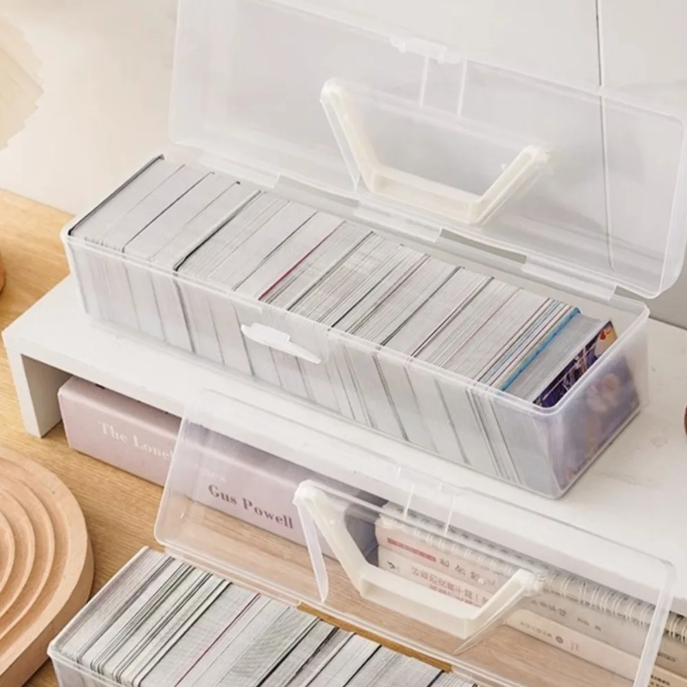 Plastic Game Cards Storage Box Large Capacity Dustproof Football Stars Trading Card Storage Box Multi-Purpose Transparent