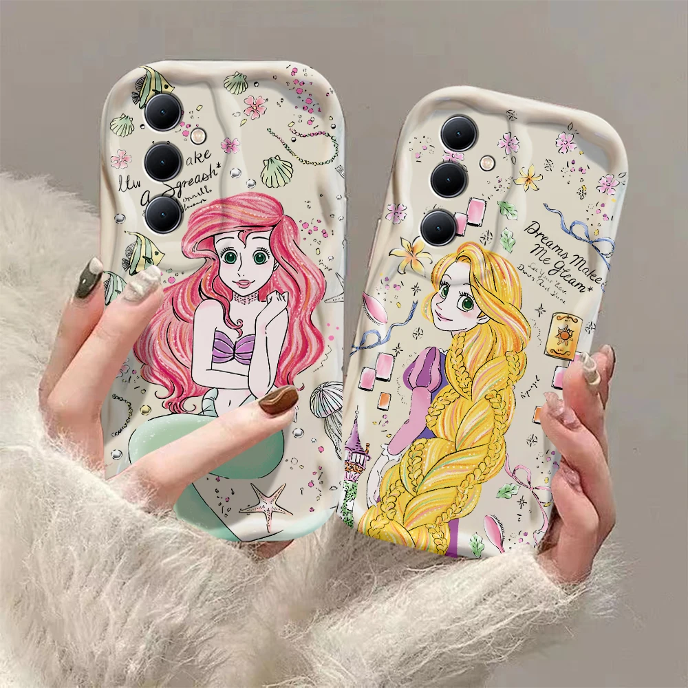 

Cute Mermaid Princes Disneys 3D Wave Case For OPPO A98 A94 A93 A92 A79 A78 A58 A57 A55 A38 A33 A17 A16 A15 2020 4G 5G Back Cover