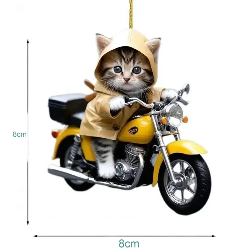 Super Cute Car Mirror Hanging Ornament with Lanyard Easy to Hang Cat Pendant Xmas Tree Cat Shaped Pendant Car Accessories