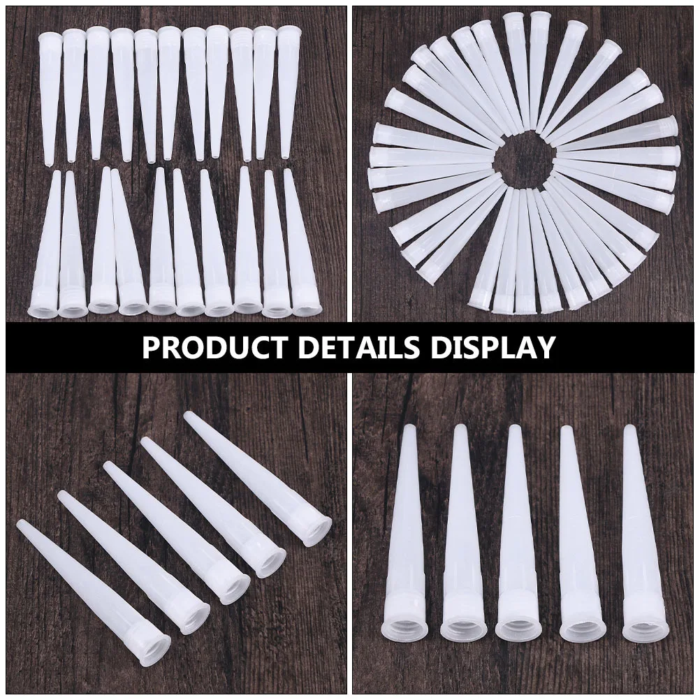 50 قطعة فوهة الغراء الزجاجي قابلة لإعادة الاستخدام تسرب فوهات بلاستيكية لملحقات أداة السد سيليكون أدوات كهربائية صيانة