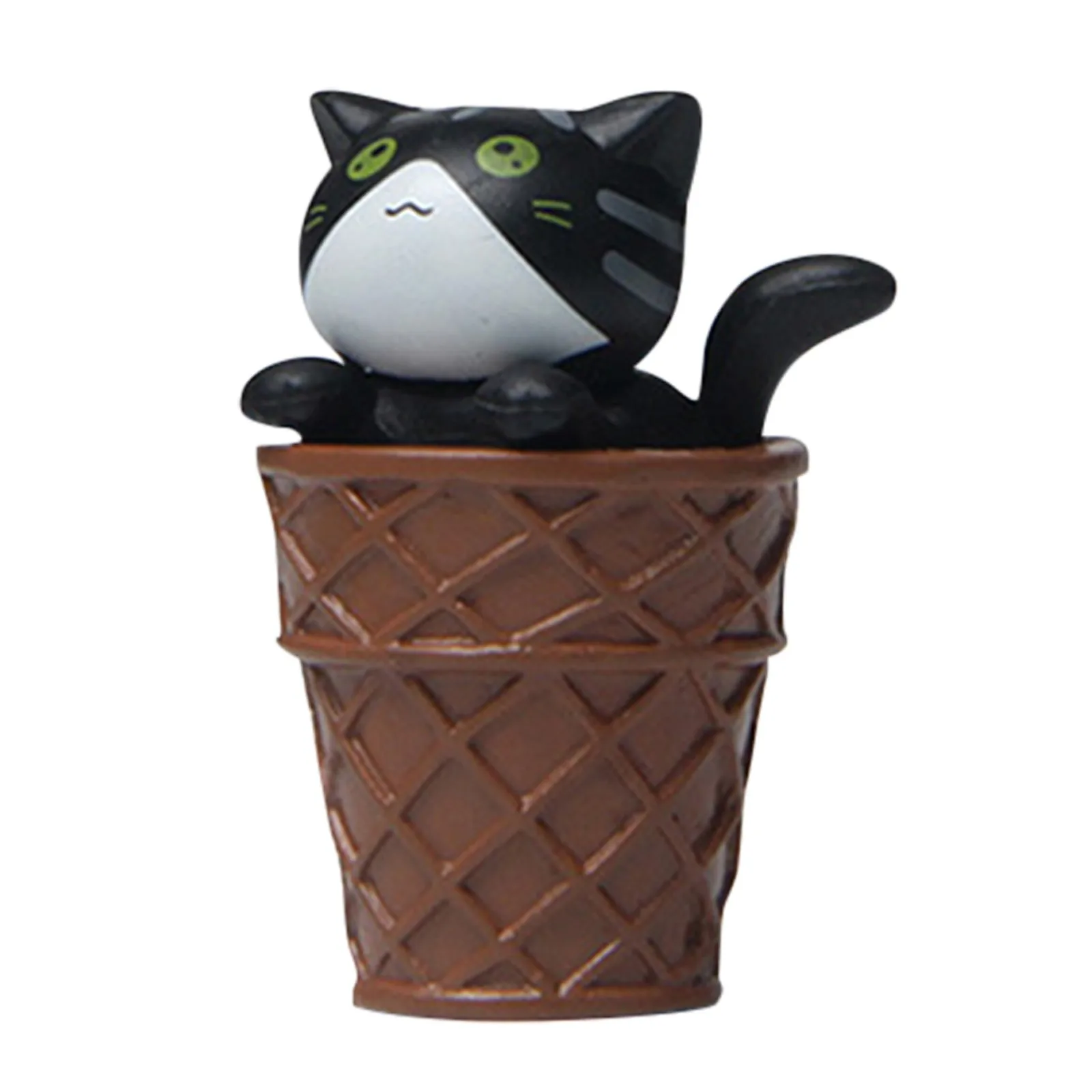 1pc Kawaii Mini Animal Cat Pvc Model Chocolate Ice Cream Series Miniature Figurine Diy Pet Doll Action Figure Toys Gifts L5