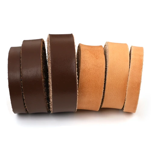 Imagen 2 del producto 1 rollo de 2 metros de tiras de cuero genuino DIY para accesorios de bolso, mango de cinturón, manualidades, fabricación de correas de cuero de vaca, hilos trenzados