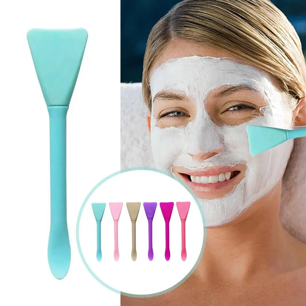 1pcs Double Head Silicone Facial Mask Brush Face Cleaning Special Film Tool Scraper Type Brush Mud Beauty Daub B0L7