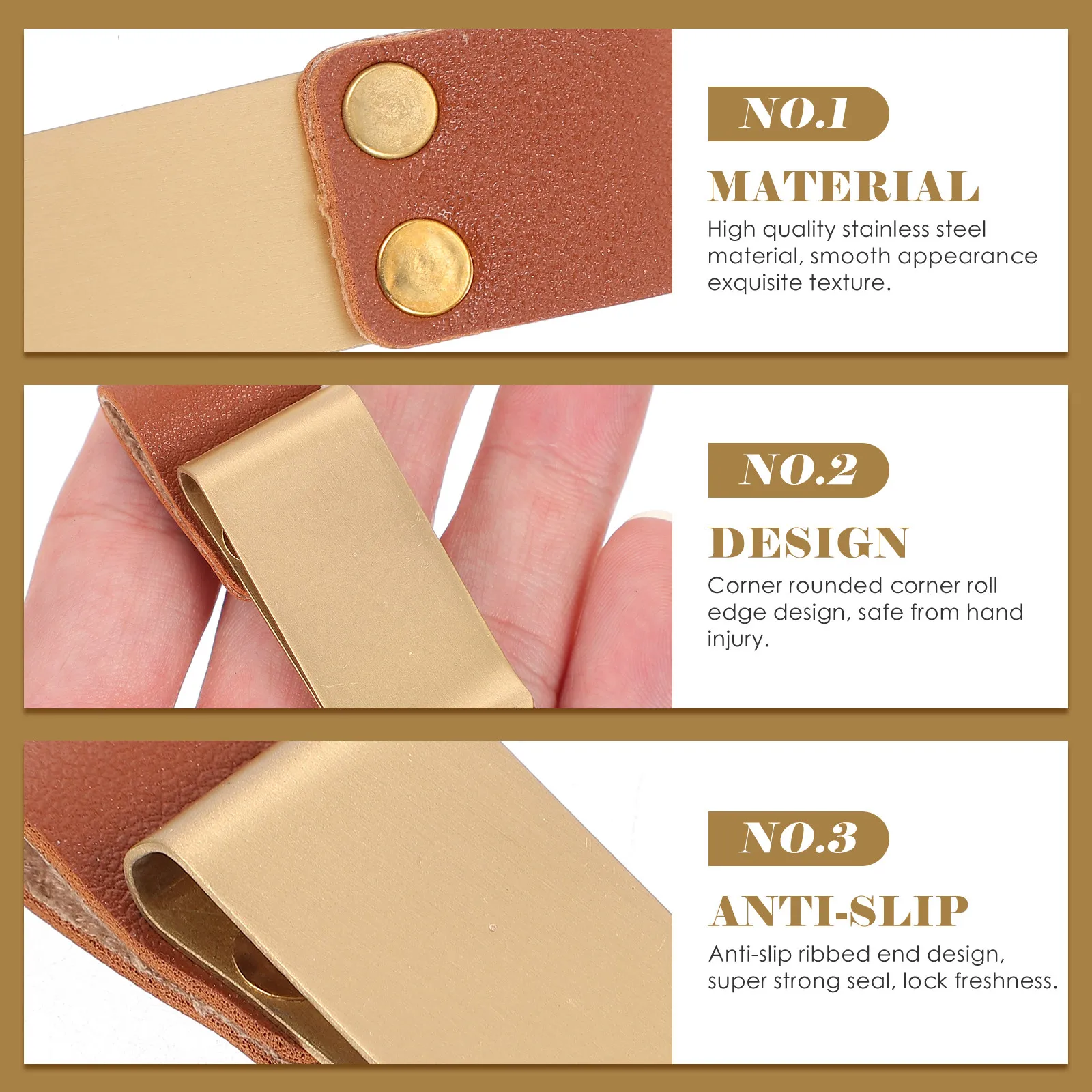 3Pcs Metal Ticket Clips Paper File Clips Multi Functional Clamp Home Office Binder Organizing Clamps Retro Professional