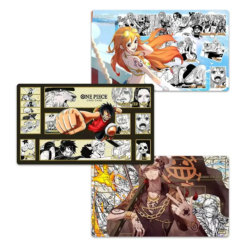 Anime One Piece OPCG Card Playmat Luffy Zoro Playing Cards Battle Item Rubber Game Mat Collection Fight Duel Disk Placemat Toys