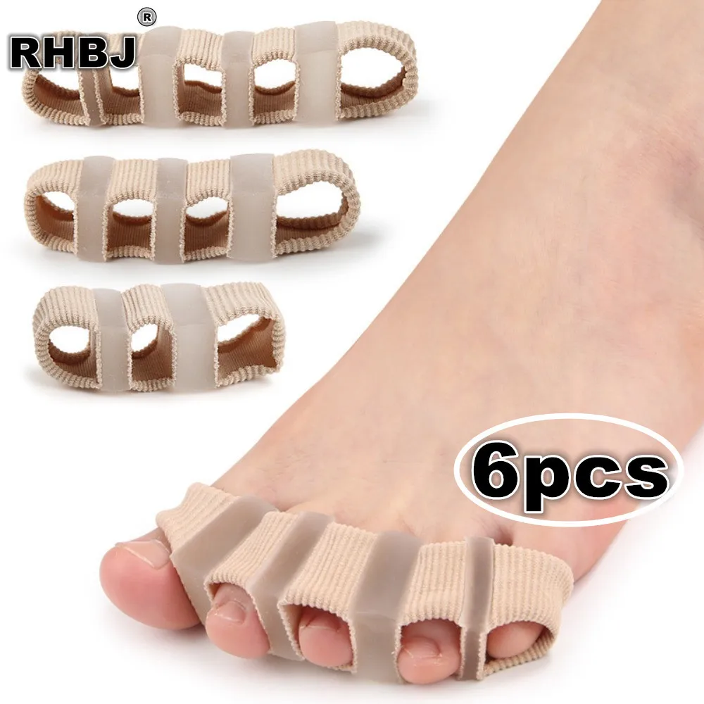 

6Pcs Silicone Toe Separator Hallux Valgus Corrector Thumb Bunion Straightener Spacer Spreader Foot Care Tool for Foot Health