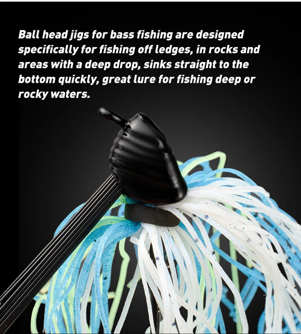 Walk Fish 1 Stück Chatter bait Köder 7g 10g 14g Spinner Köder Angeln Köder Jig Head Buzz bait für Bass Hecht Zander Spinner bait Angeln – Detail 8