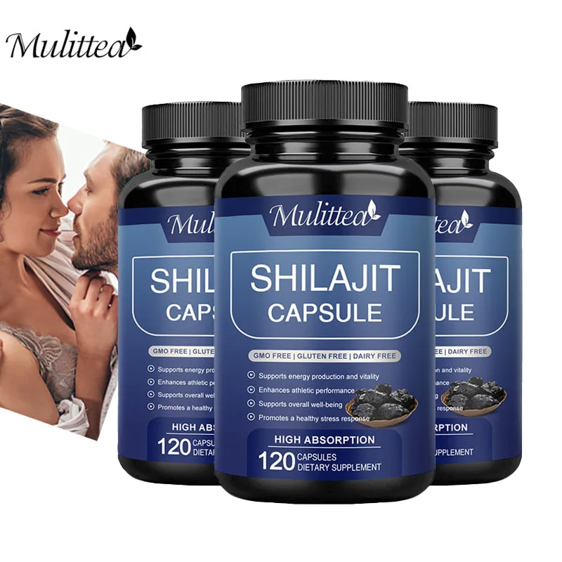 

Mulittea Organic Shilajits Capsules Rich in ginseng & Fulvic Acid For Male Hormone Balance Energy Supplement