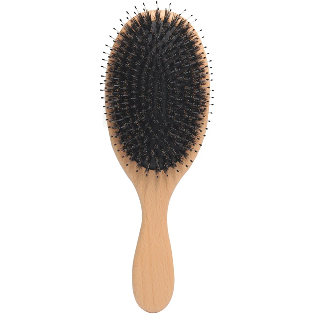 

Solid Wood Boar Bristle Hair Brush for Women Detangling Massage Comfortable Use on Wet Dry Hair Lasting Styling