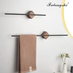 New Style Bathroom Towel Bar Towel Rack 304 Stainless Steel Walnut Single Towel Holder Artistic Towel Hanger Wall Mounted WB8712