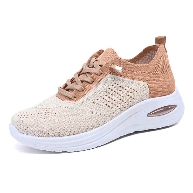

New Fashionable Women's Shoes Net Cloth Women Casual Shoes Lace-up Socks for Women Mesh Shoes Soft Soled Comfort Women Sneakers