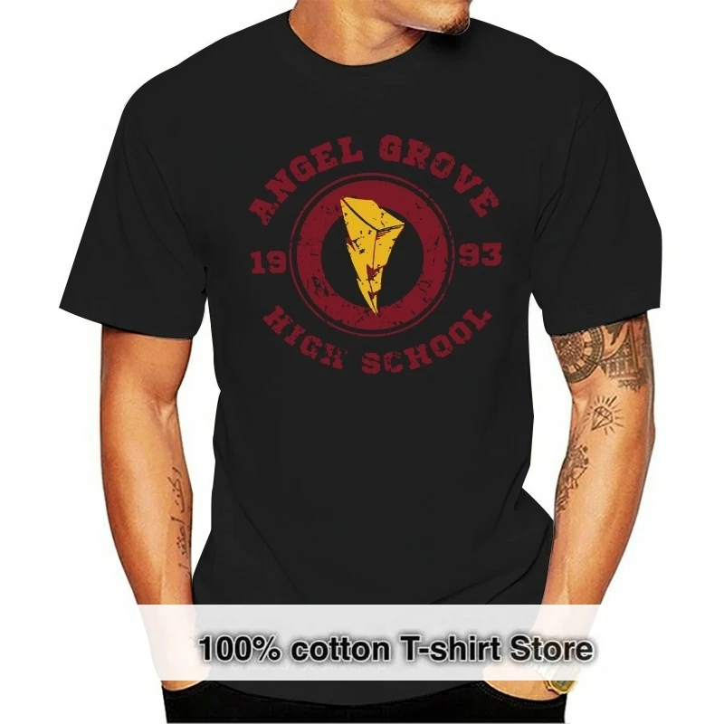 

607 Angel Grove High School Mens Tops Tee T Shirt Power Super Heroes Rangers Costume New 11 Colors 8 Sizes T-Shirt