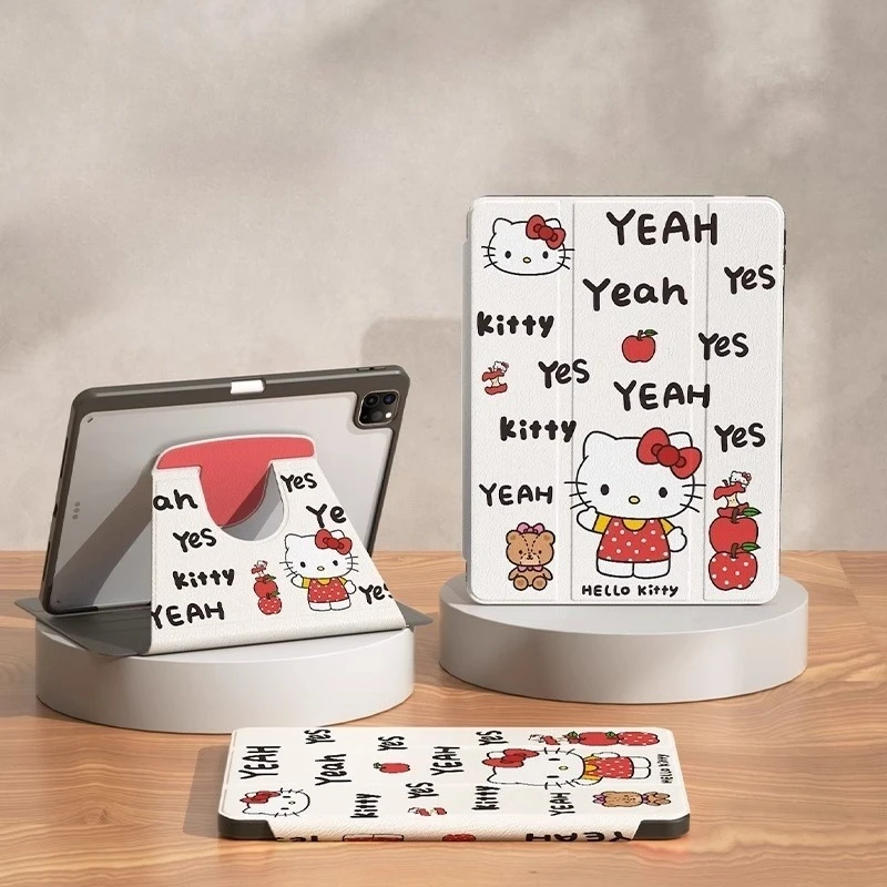 

Чехол Sanrio Hello Kitty для iPad Funda Ipad Pro 4 5 6 Air 4 5 M2 M3 Чехол для планшета iPad A16 10-го 11-го поколения Mini 6 7 Защитный чехол