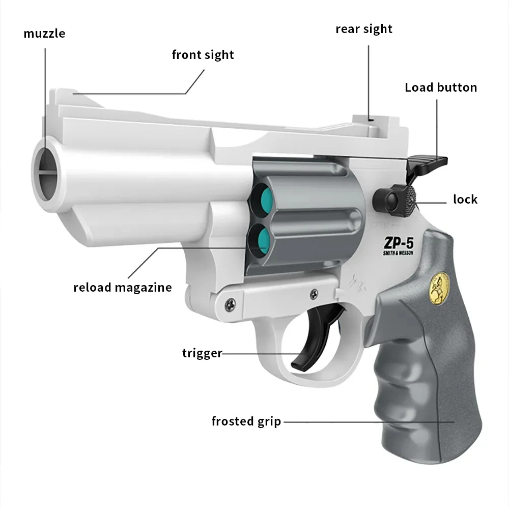 ZP- 5 Glock pistola de juguete de bala suave, juguete de eyección de espuma, dardos de espuma, pistola Blaster Manual, pistola Airsoft con silenciador para niños y adultos