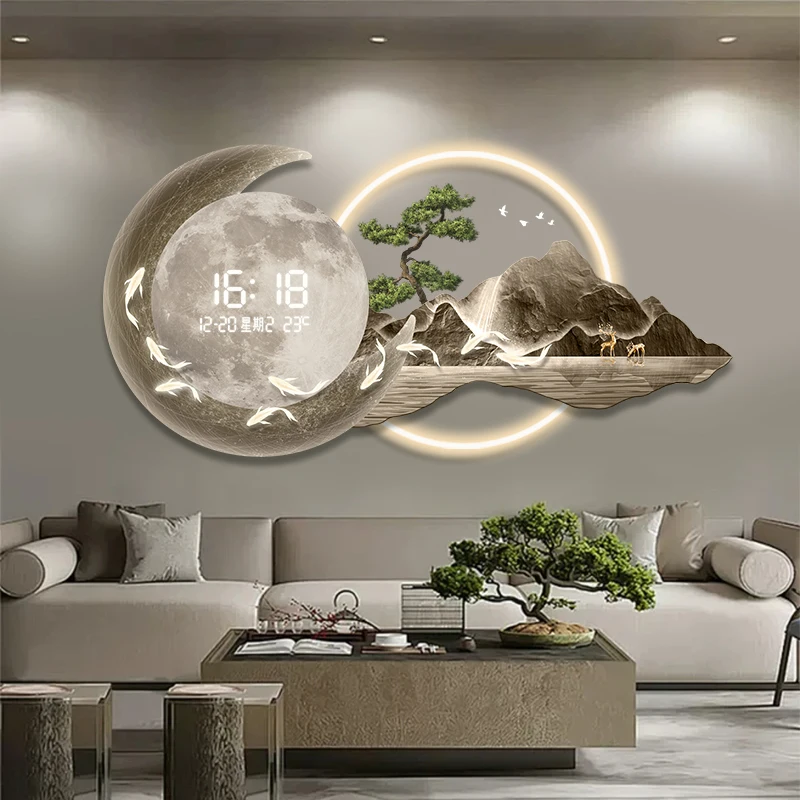 Elegant Painting Quality Clock Design Nordic Illuminated Living Room Wall Clock Art Luxury Large Reloj De Pared Wall Decor