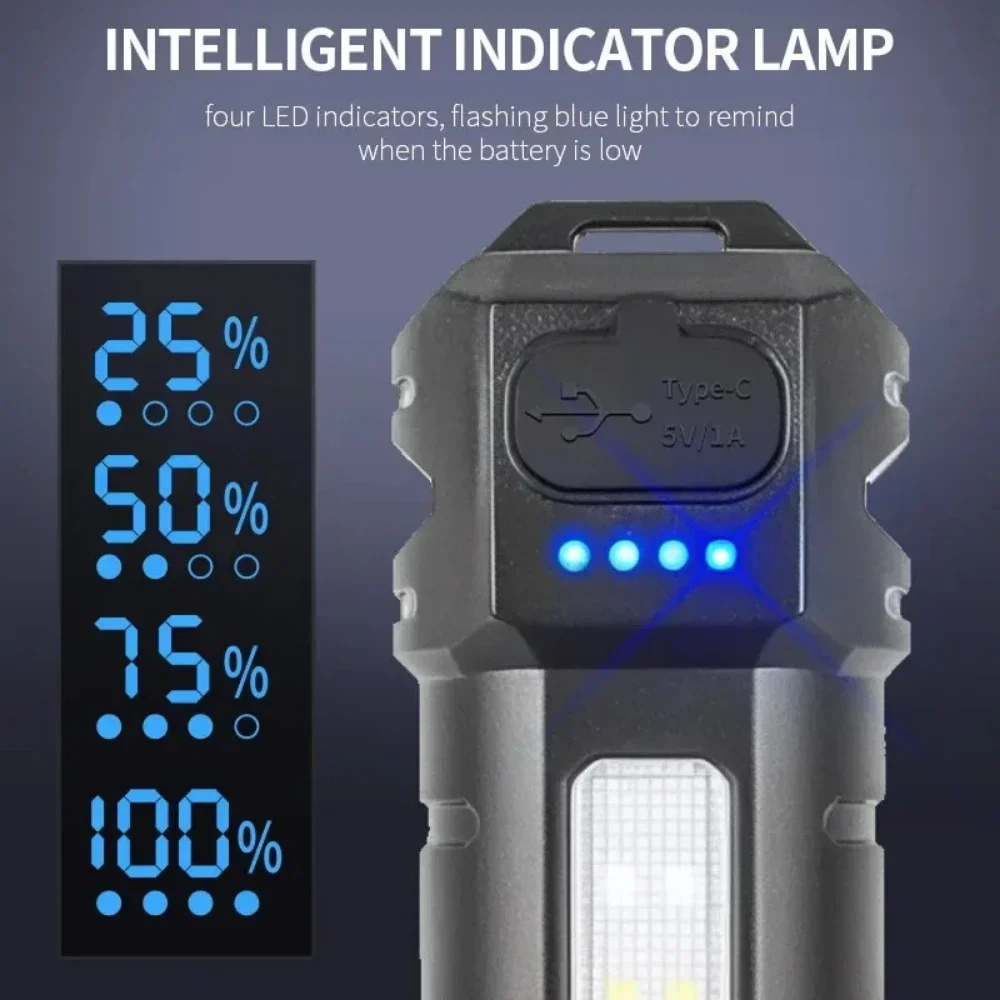 Powerful LED Flashlight Type-c Rechargeable Zoom Portab Torch Outdoor Waterproof Camping Fishing Emergency Lanterns Handlight