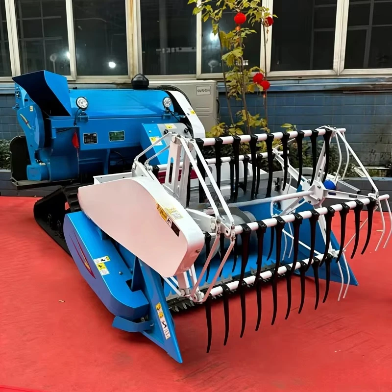 Four Wheel Mini Wheat Combine Harvester Stable Climbing Rural Slope Dry Field Grain Reaping Threshing Storage Diesel Equipment