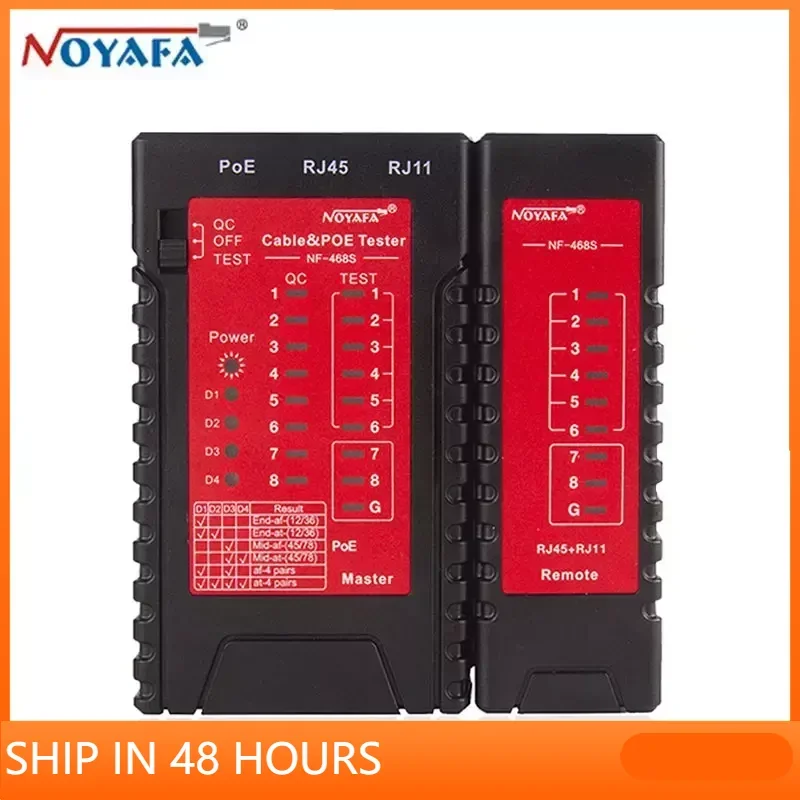 

Noyafa NF-468S Network Cable Tester Tracker RJ45 RJ11 Locate Cables On The Switch By The Ethernet Telephone BNC HDMI Repair Tool