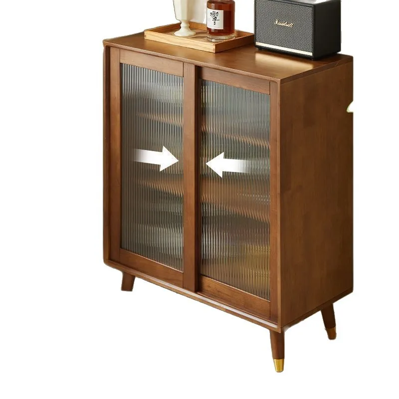 

Solid wood dining side, antique locker in the living room, tea and water integrated against the wall, household storage cabinet