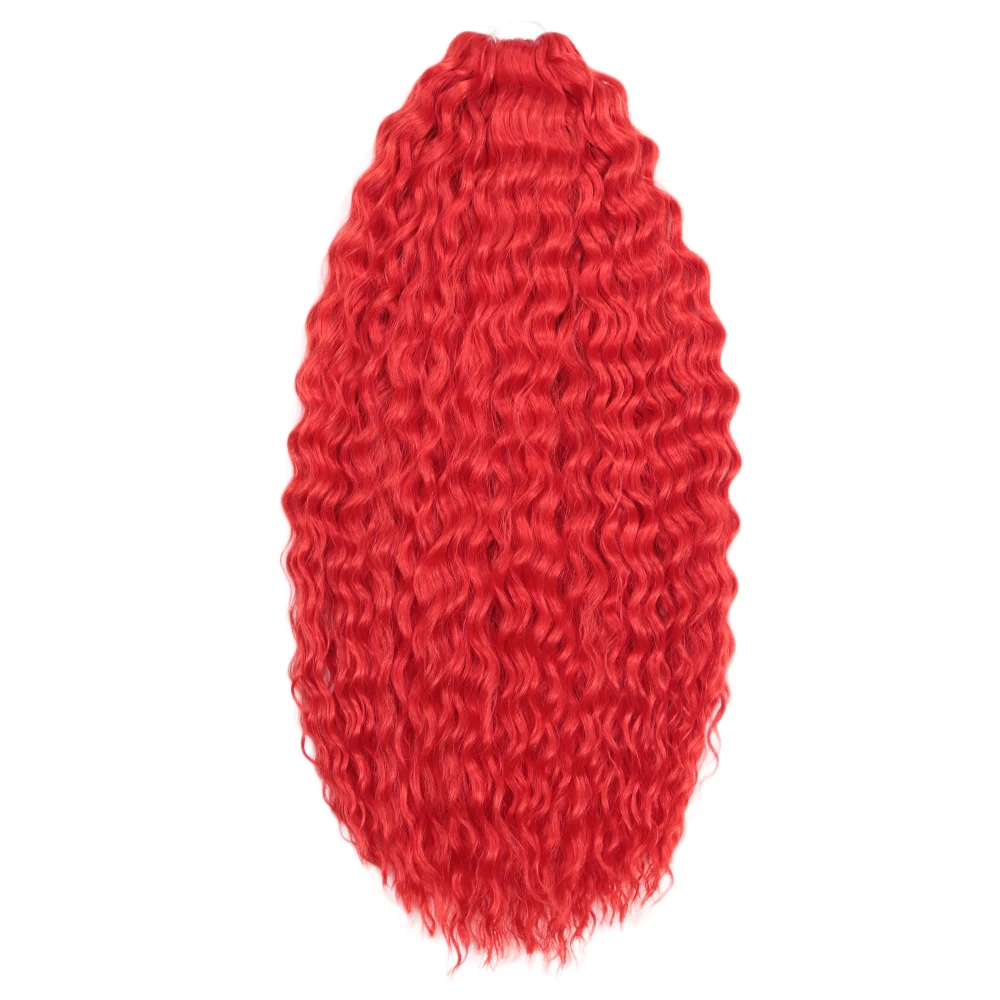 Water Wave Braiding Hair Ariel Curl Ocean Wave Synthetic Crochet Hair Red Pink Omber Smooth Wavy Hair Extension Alibaby image 3