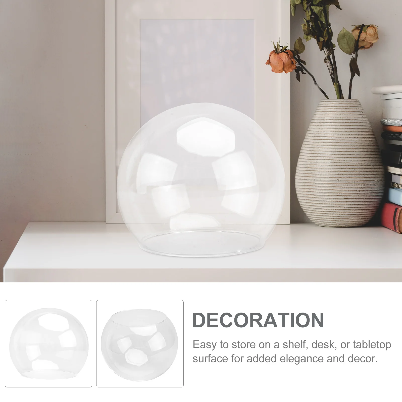 

1Pcs Transparent Glass Dome Bell Jar Cover Clear Display Dome for Decoration Eternal Flower Cover DIY Craft Supply Micro
