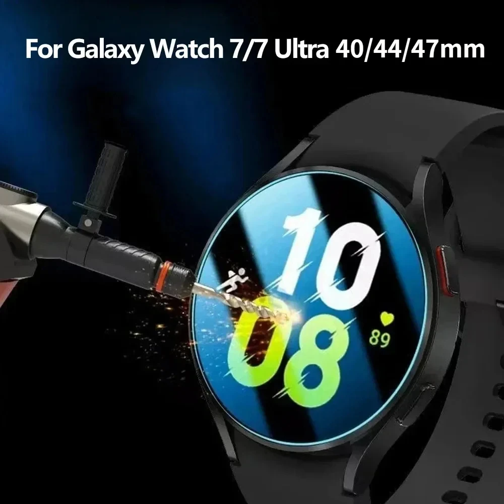 Gehärtetes Glas für Samsung Galaxy Watch 7 Ultra/Watch 7 FE 40 mm 44 mm 47 mm HD-Displayschutzfolie, kratzfest, klare Schutzfolie