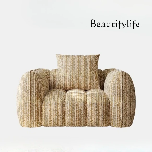 retro style pumpkin sofa living room creative single sofa cotton and linen fabric modern simple three